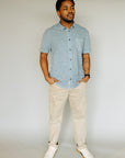 Provincial Blue Vintage Heavy Slub Button Down