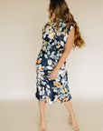 Navy Mock Neck Elara Dress