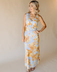 Blue & Yellow Florentine Affair Maxi Dress