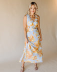 Blue & Yellow Florentine Affair Maxi Dress
