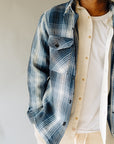 Cobalt / Natural Shadow Plaid Deer Island Jac-Shirt