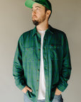 Green / Blue Plaid Rangeland Flannel Shirt