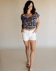 Blue Floral Sorrento Top