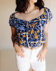 Blue Floral Sorrento Top
