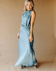 Blue Satin Dream Blouse
