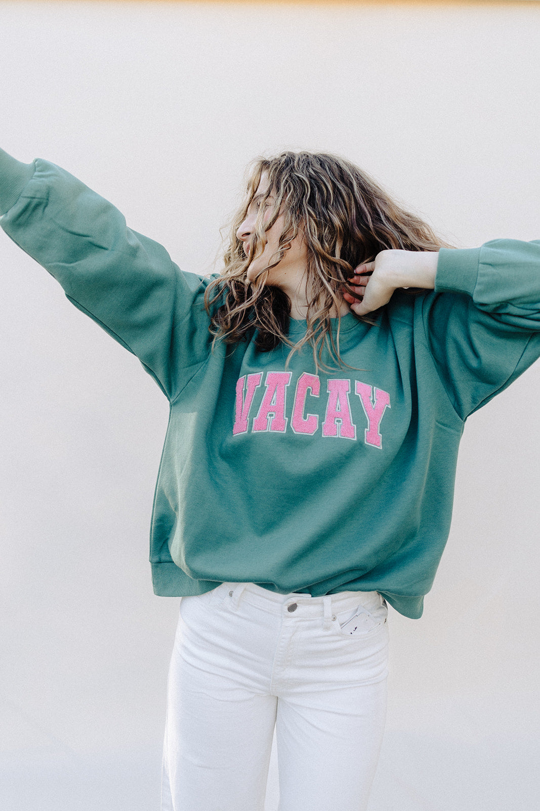 Teal &amp; Pink Vacay Pullover