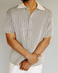 Ivory/Black Easton Knitted SS Shirt