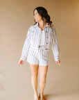 Dusk Blue Stripe Carlton Shorts