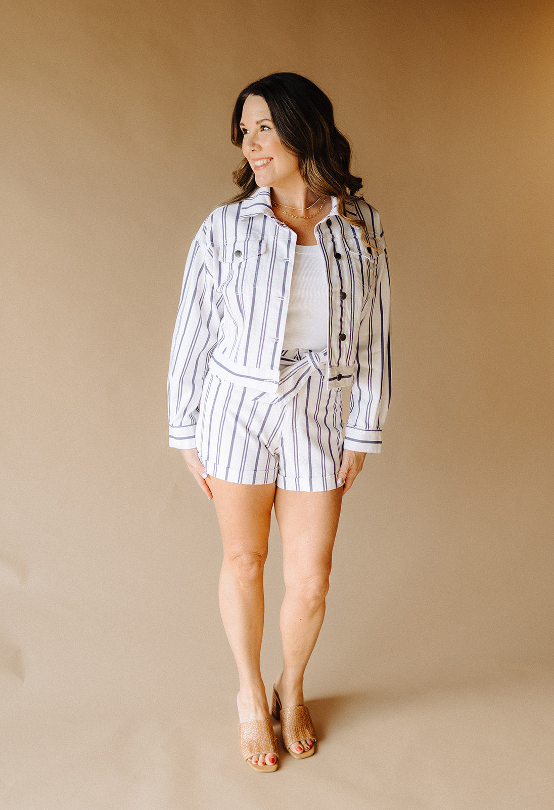 Dusk Blue Stripe Carlton Top