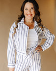 Dusk Blue Stripe Carlton Top