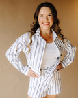 Dusk Blue Stripe Carlton Shorts