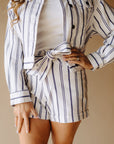 Dusk Blue Stripe Carlton Shorts