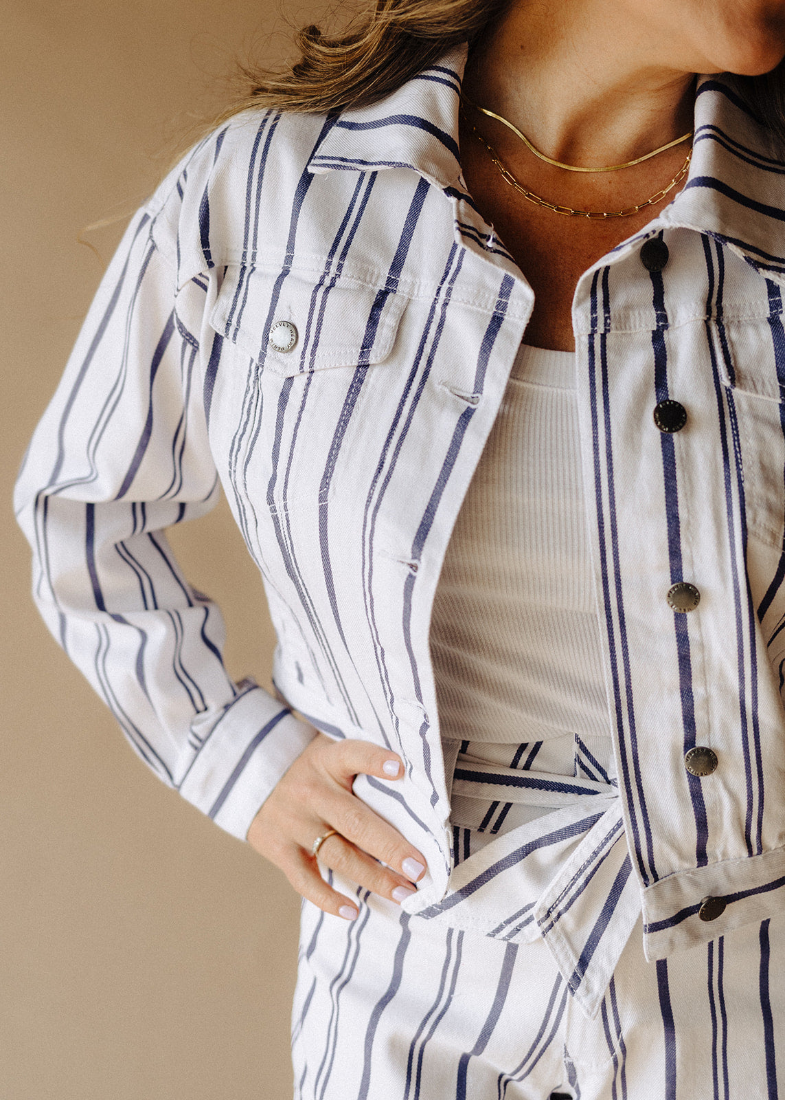 Dusk Blue Stripe Carlton Top