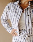 Dusk Blue Stripe Carlton Top