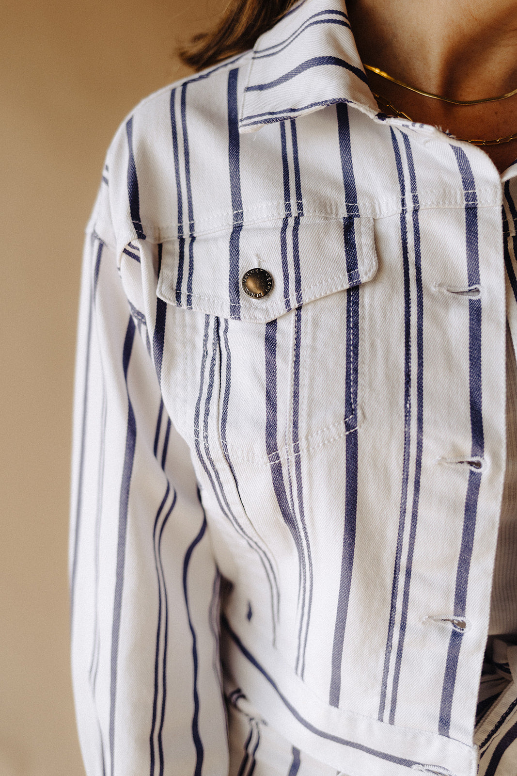 Dusk Blue Stripe Carlton Top