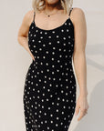 Black Cecily Polka Dot Slip Dress