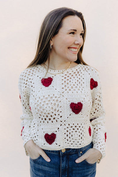 Cream & Red True Love Sweater