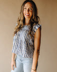 Blue Koe Striped Sleeveless Top