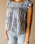 Blue Koe Striped Sleeveless Top