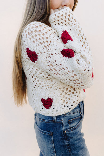 Cream & Red True Love Sweater