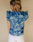 Azure Floral Blouse