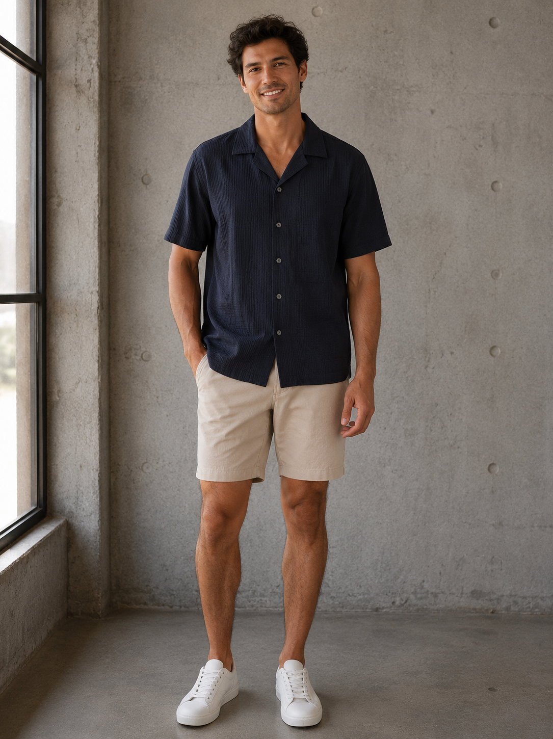 Navy Sutherland Camp Shirt