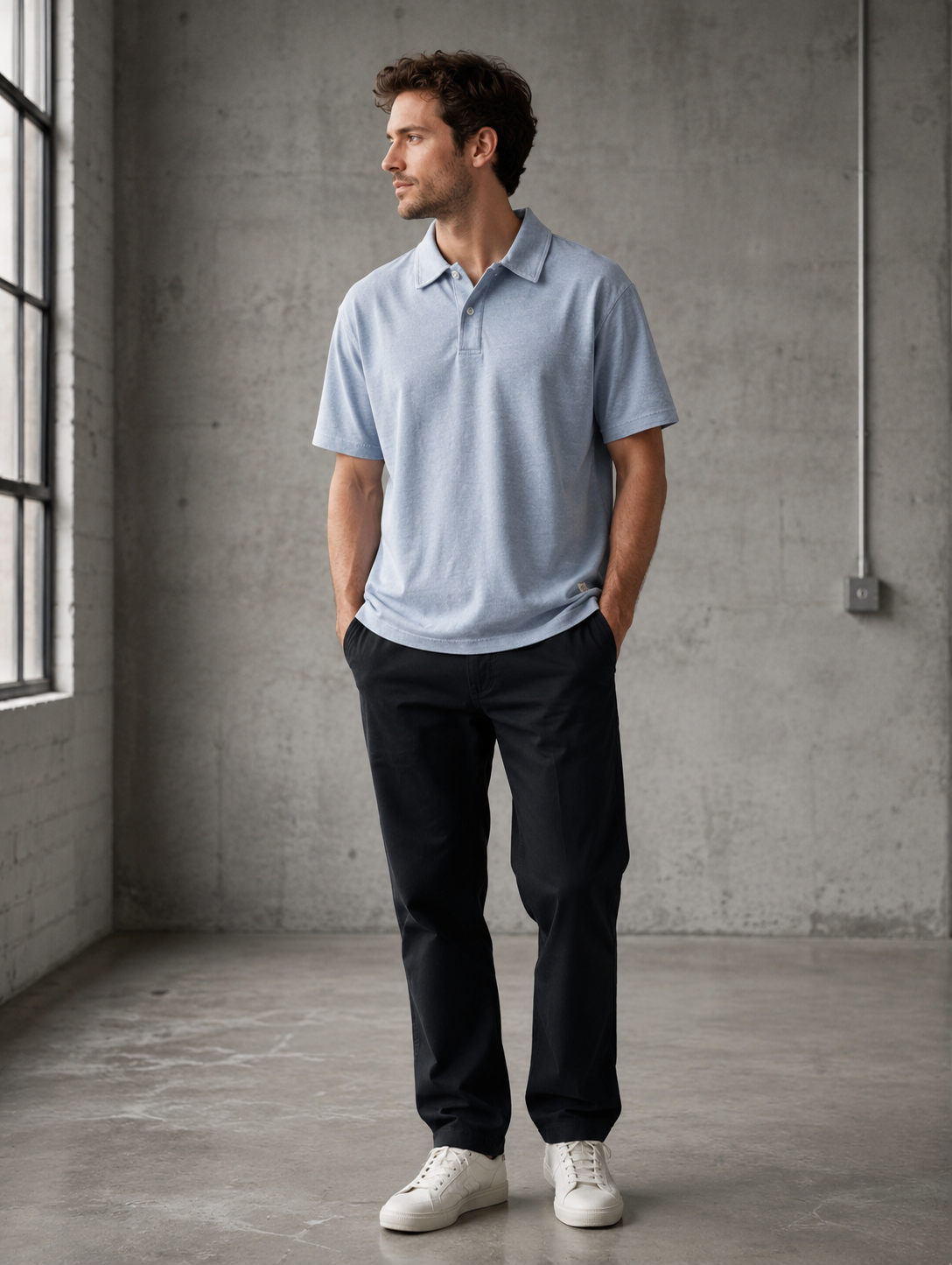 Soft Chambray Hemp Resort Polo