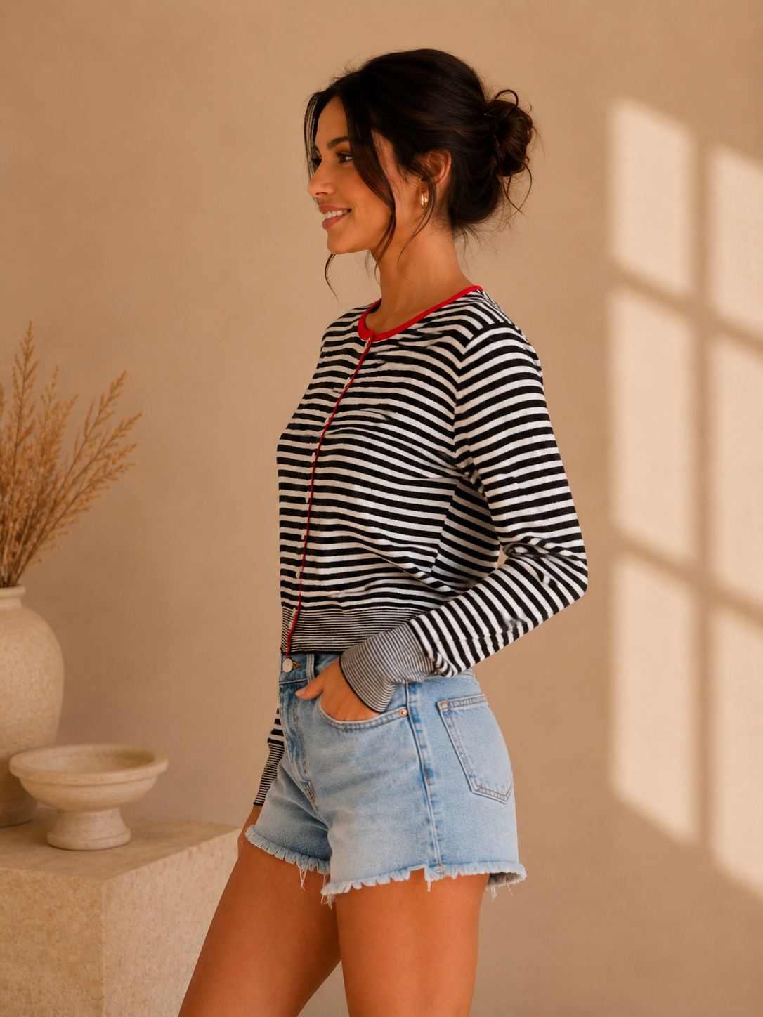 Brown &amp; White Francis Cardigan