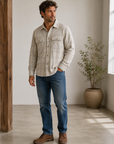 Oatmeal Light Blue Overshirt