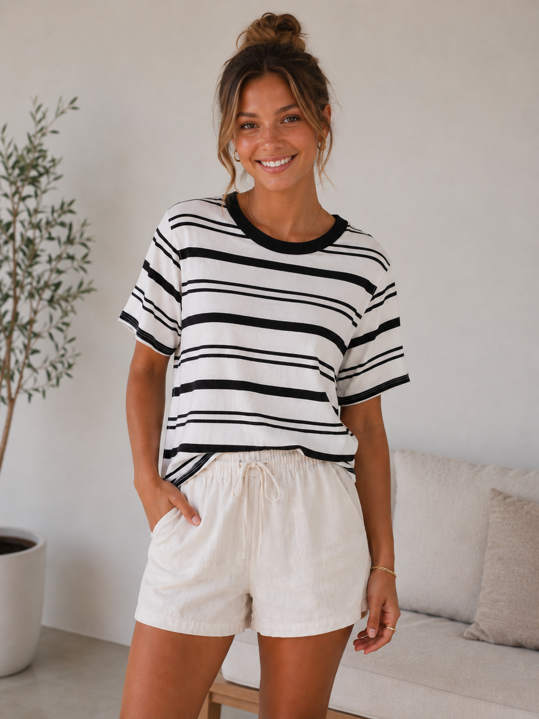 Onyx Stripe Zuma SS Crew Neck Tee