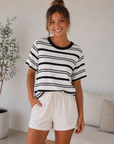 Onyx Stripe Zuma SS Crew Neck Tee