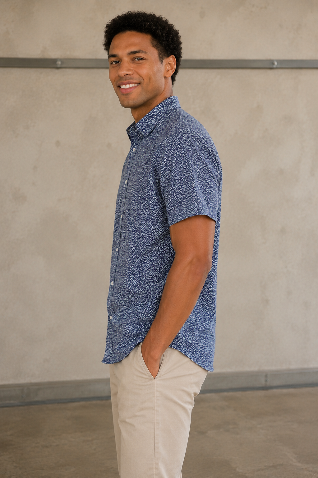 Cobalt Retro Boomerang Halyard SS Dress Shirt