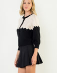 Black & Cream Penny Cardigan