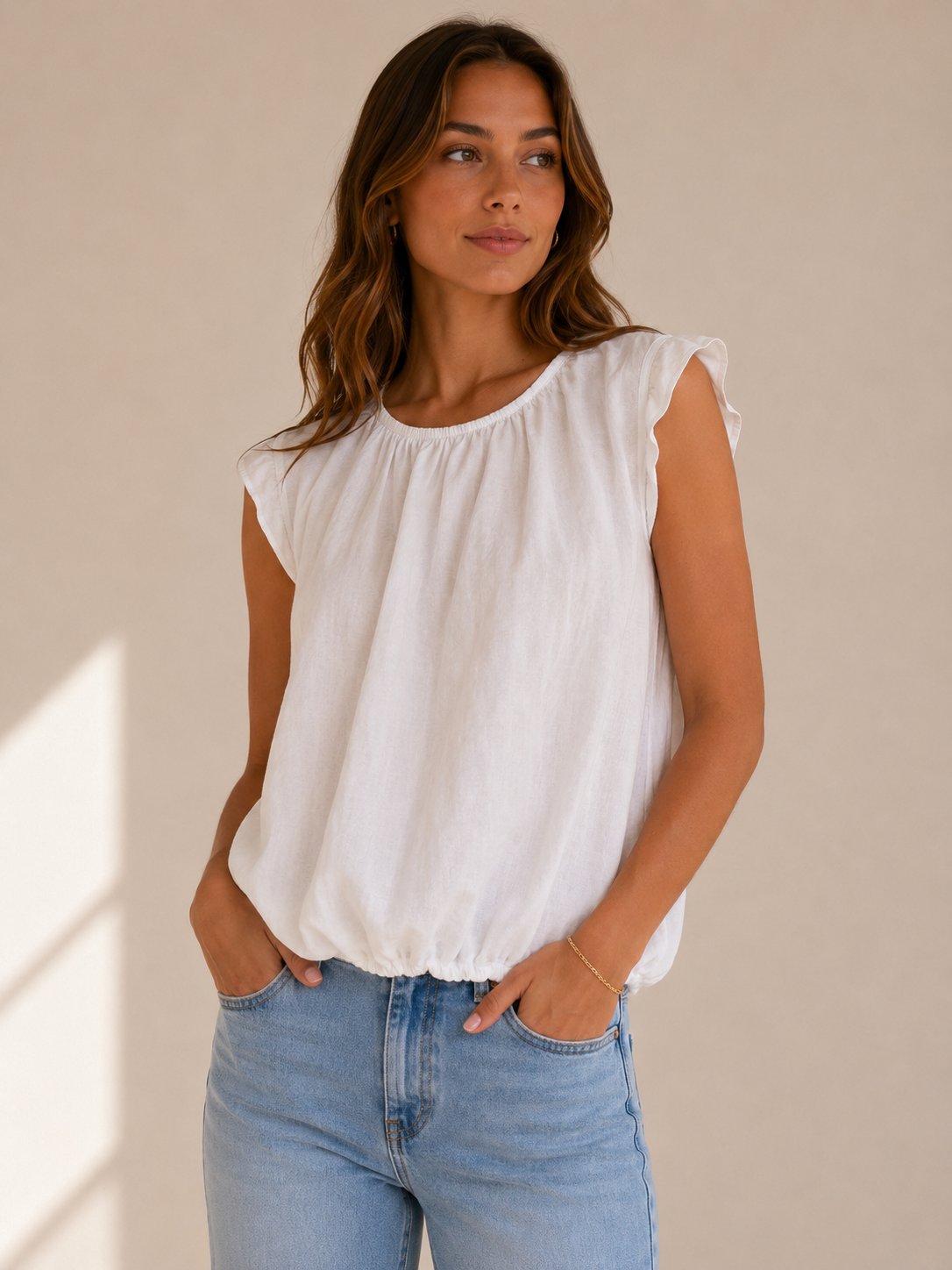 Optic White Gwyn Blouse