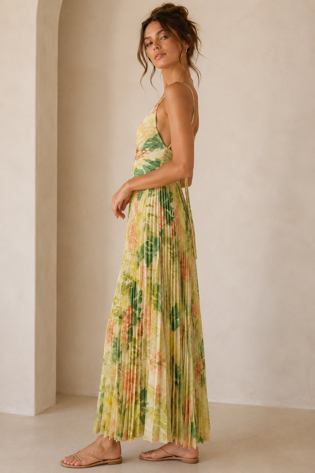 Green Peach Tropical Blythe Dress