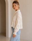 Butter Cream Romantic Sheer Blouse
