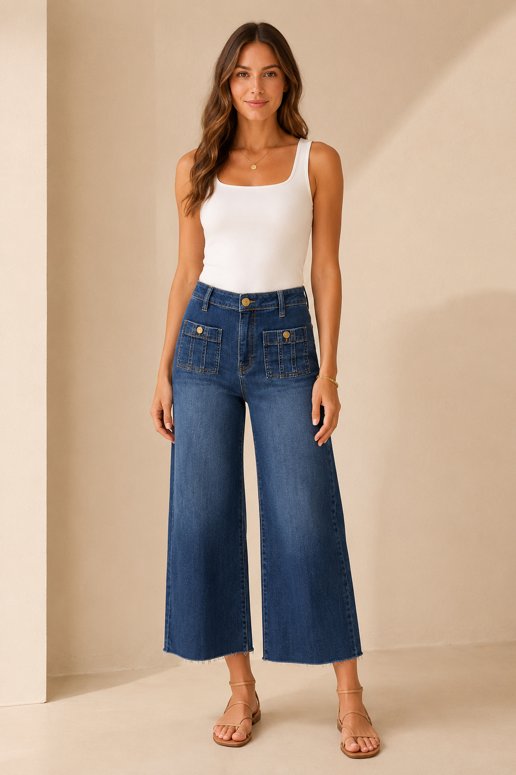 Resolution Meg Patch Pocket High Rise Denim