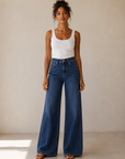 Dark Denim HR Palazzo Wide Leg
