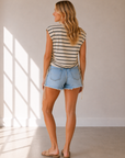 Ecru & Jet Black Luna Top