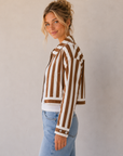 Desert Taupe Happy Stripe Jacket