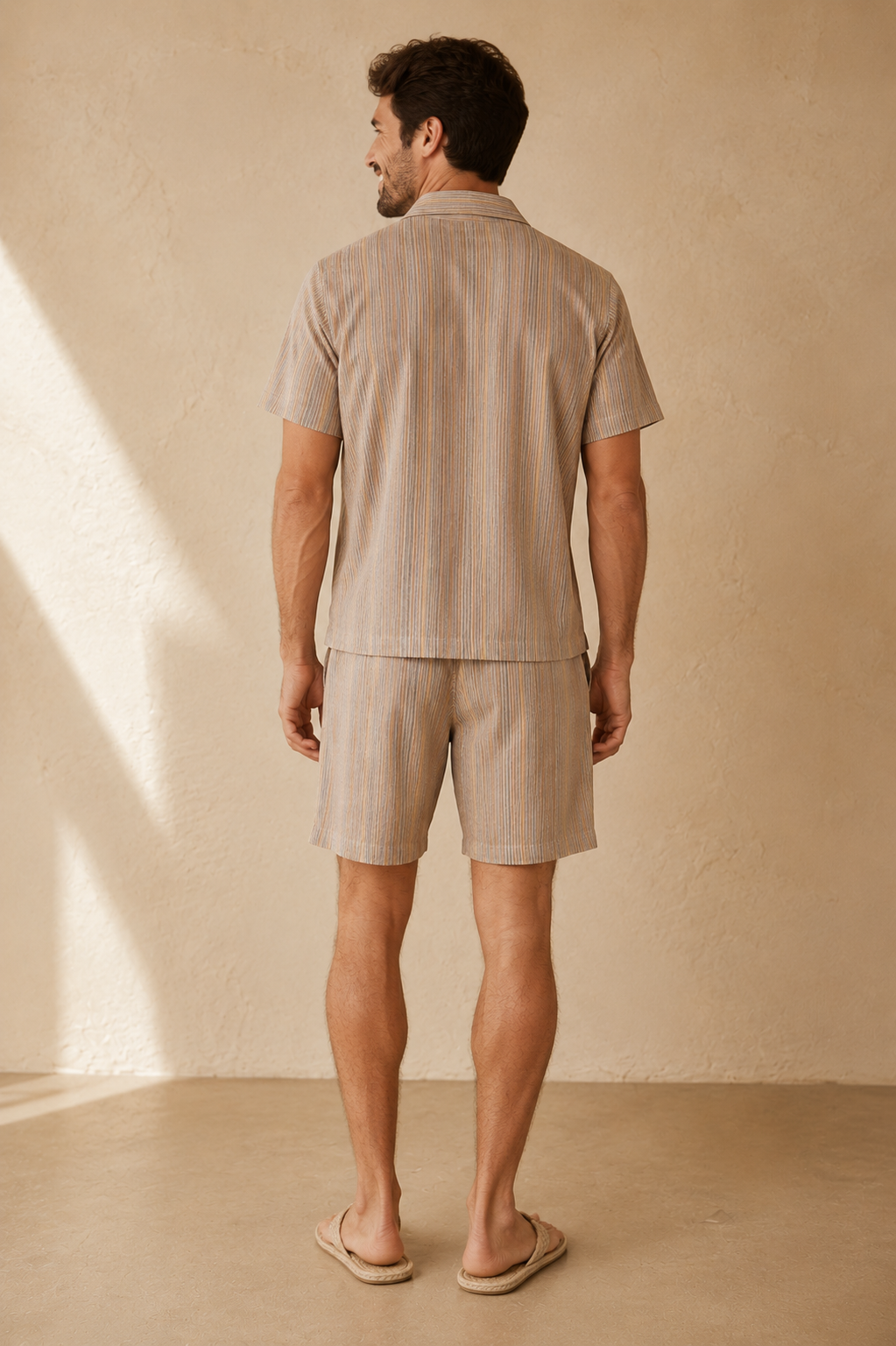 Verve Tan Striped Short