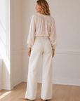 White Masha Super High RIse Wide Leg Jean