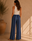 Navy Combo Days End Solar Linen Stripe Pants