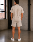 Natural & Brown Check Dobby Resort Shirt