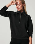 Black Airessentials Half Zip Sweater