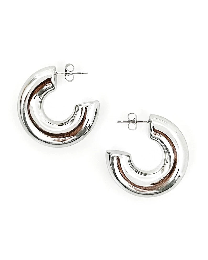 Silver Eldon Hoop Earring