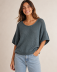 Teal Shae Textured Knit Top