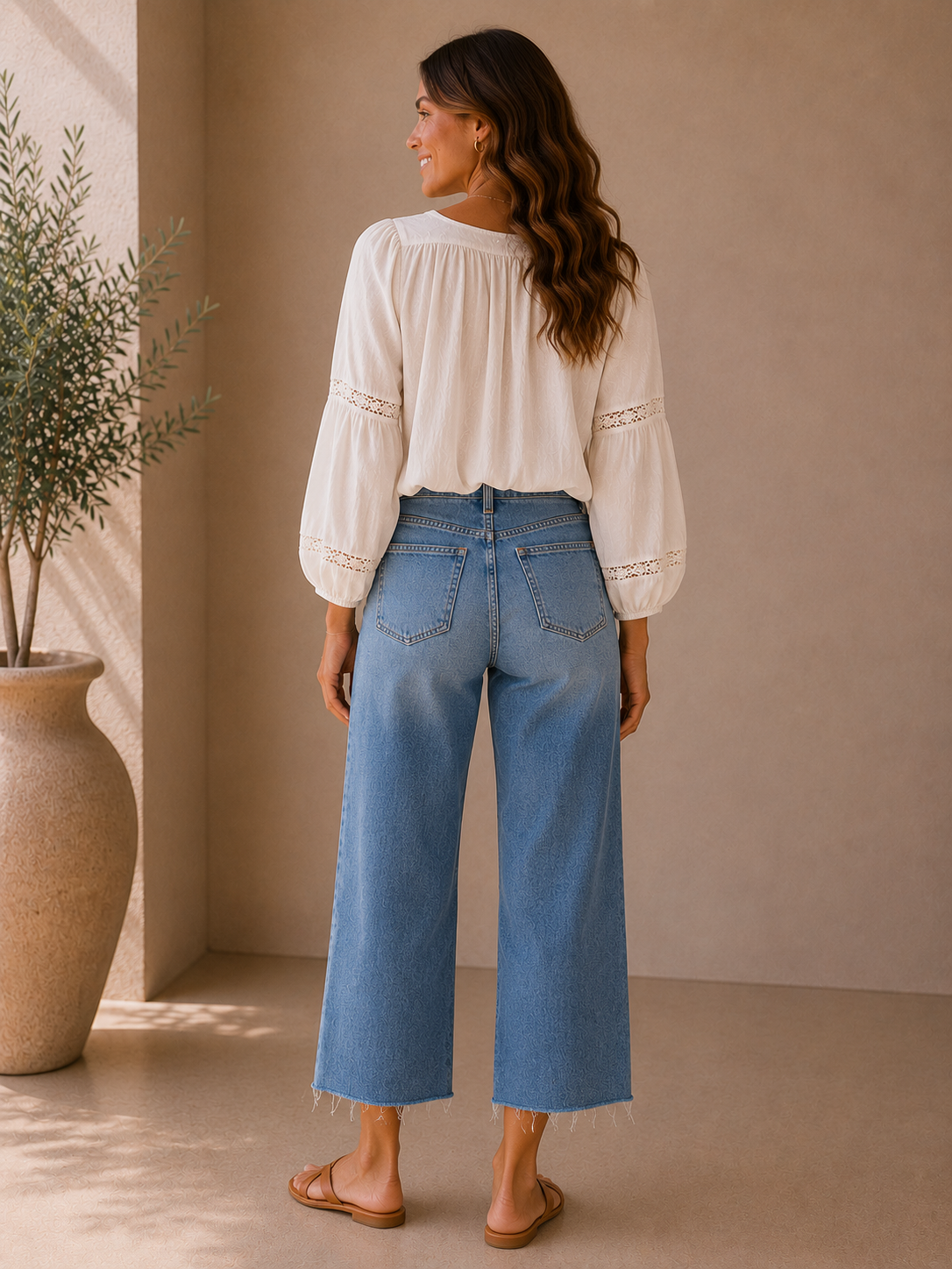 Victorious High Rise Crop Wide Leg Jean