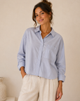 Hamptons Blue Favorite Button Up Top