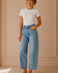 Medium Denim Twist Barrel Jean